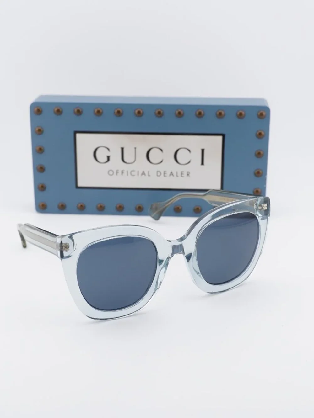 Gucci GG0564S 003 Women Cat Eye Sunglasses - Light Blue / Blue